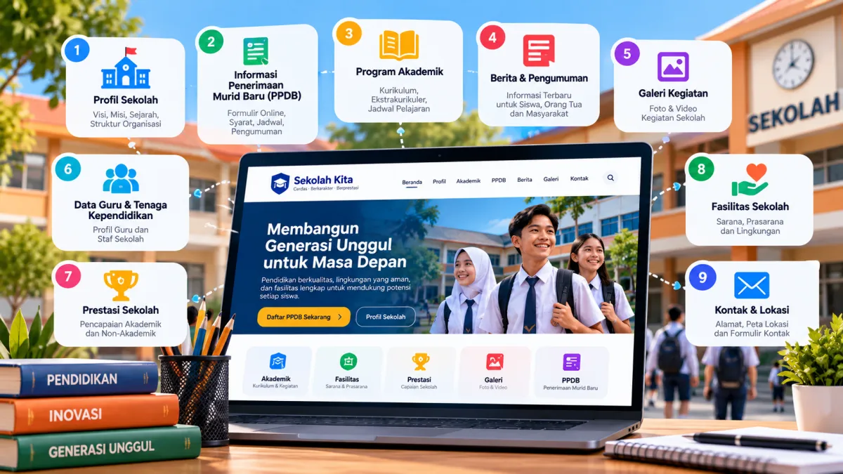 Website Sekolah: 9 Fitur Wajib, Termasuk Informasi Penerimaan Murid Baru