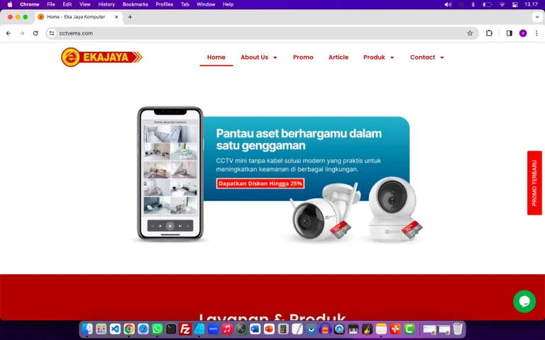 Tampilan website Eka Jaya Komputer