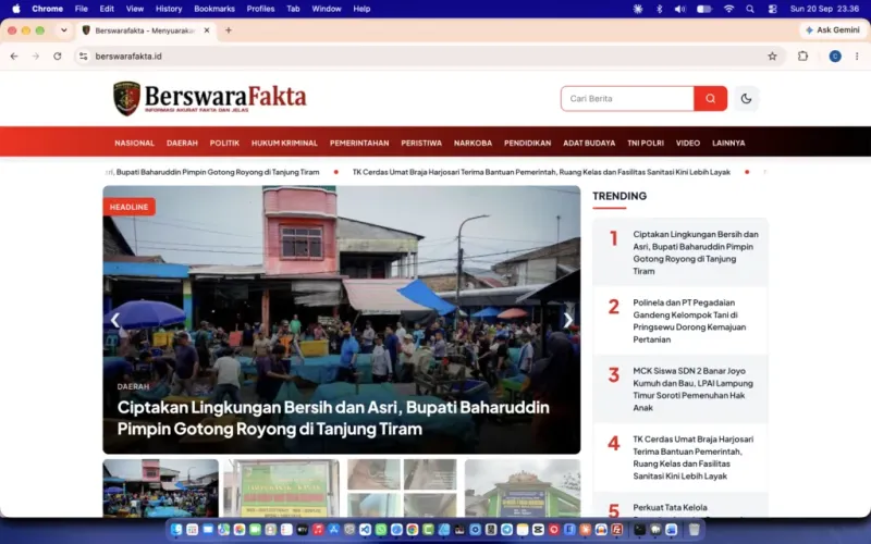 Tampilan website Berswarafakta.id