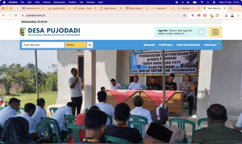 Tampilan website Desa Pujodadi