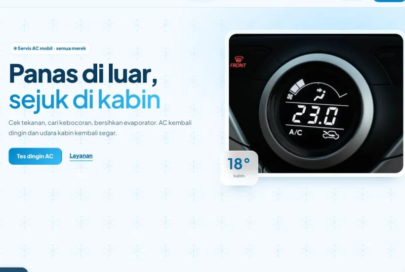 Tampilan theme Bengkel AC Mobil
