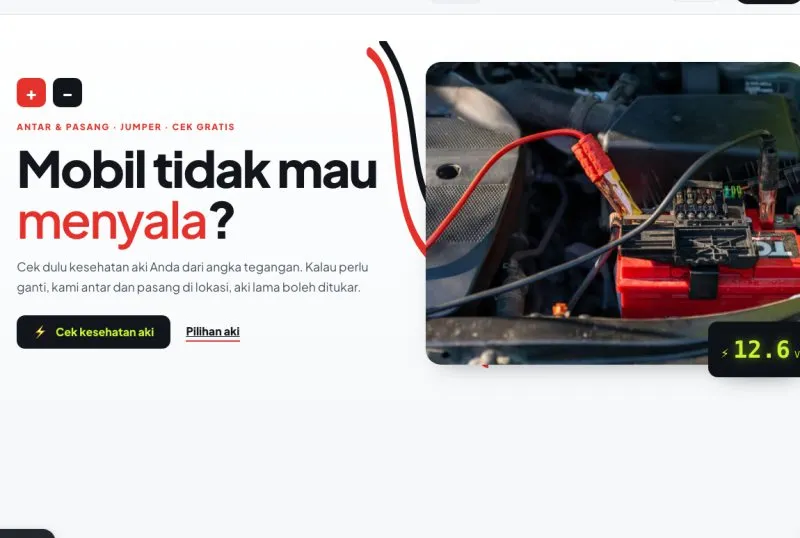 Tampilan theme WordPress Toko Aki & Aki Panggilan