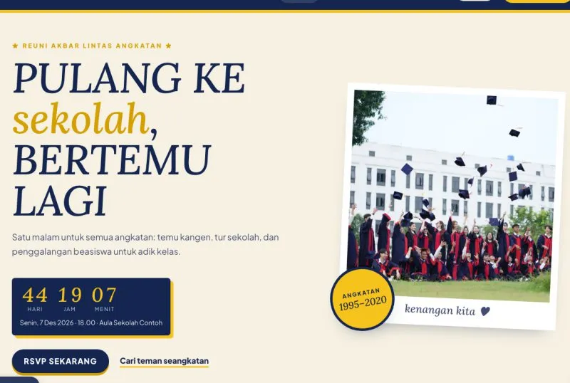 Tampilan theme WordPress Ikatan Alumni