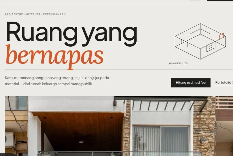Tampilan theme WordPress Studio Arsitek