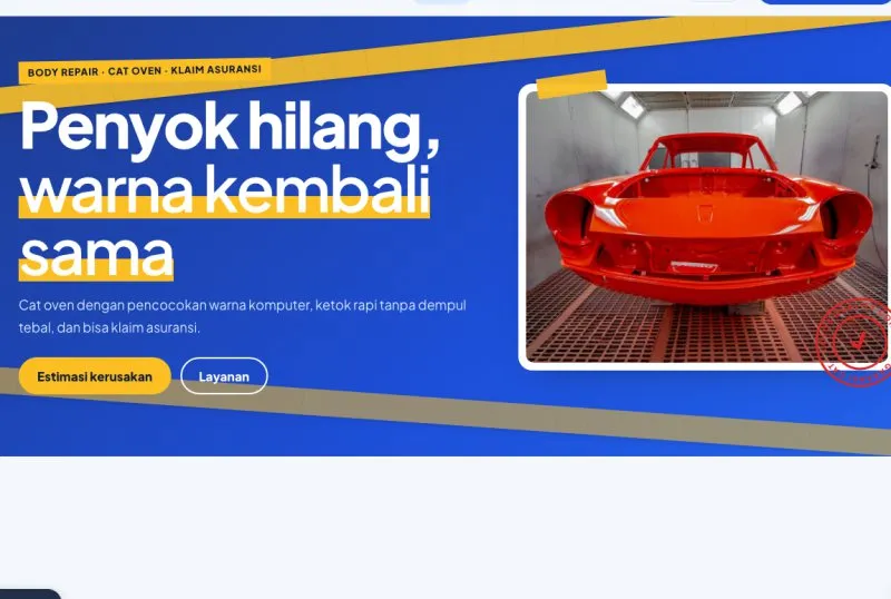 Tampilan theme Body Repair & Cat