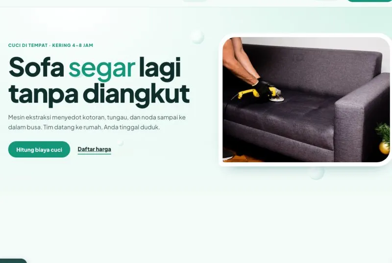 Tampilan template Cuci Sofa & Kasur