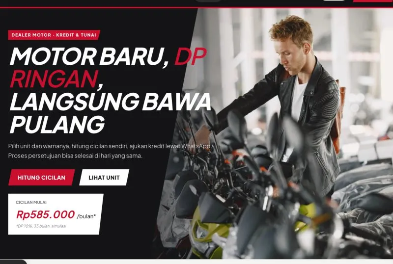 Tampilan template Dealer Motor