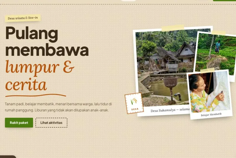 Tampilan theme Desa Wisata