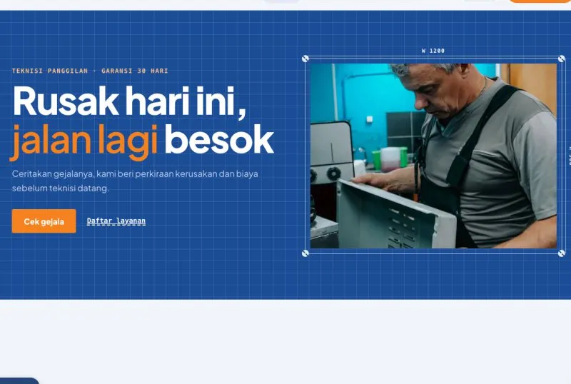Tampilan template Servis Elektronik Rumah