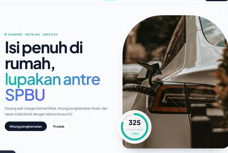 Tampilan theme Mobil Listrik & Charging