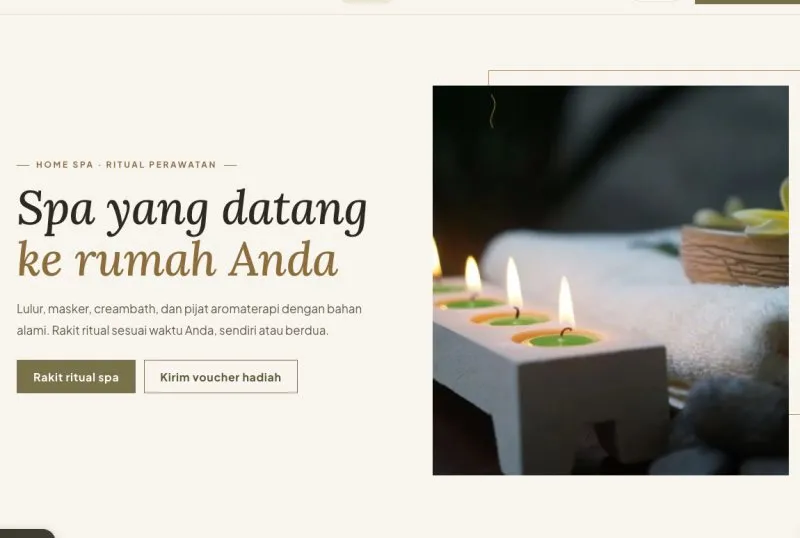 Tampilan theme Home Spa Ritual
