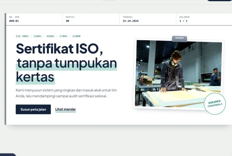 Tampilan theme Konsultan Sertifikasi ISO