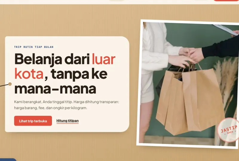 Tampilan theme Jasa Titip Belanja