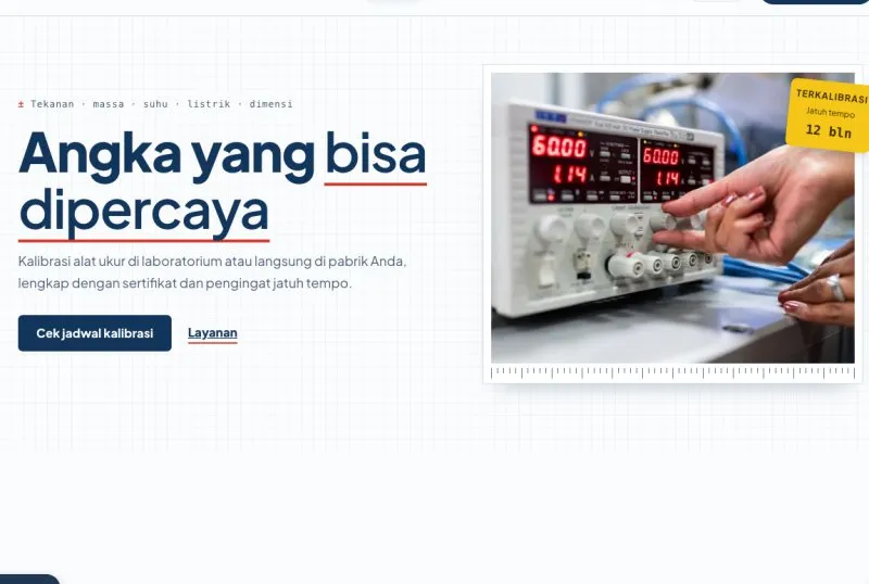 Tampilan theme Laboratorium Kalibrasi