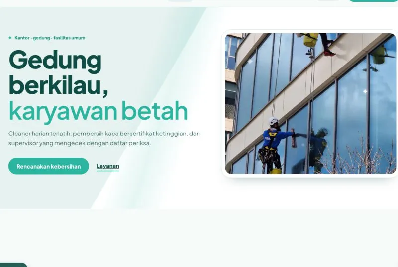 Tampilan theme Cleaning Service Gedung