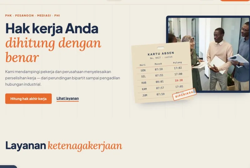 Tampilan theme Konsultan Hukum Ketenagakerjaan