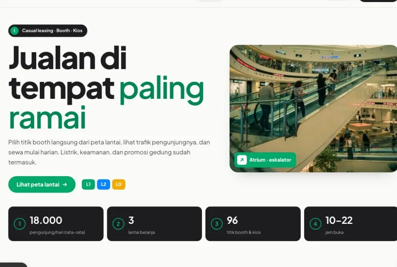 Tampilan theme WordPress Sewa Booth & Kios