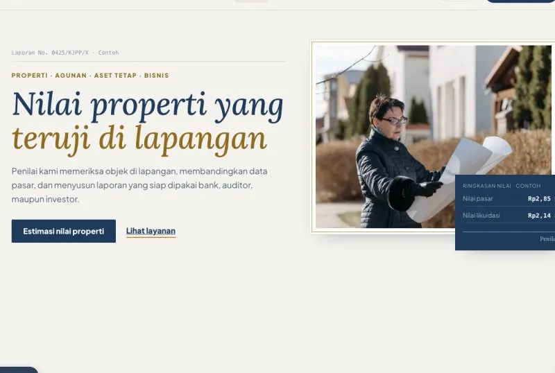 Tampilan theme KJPP & Penilai Properti