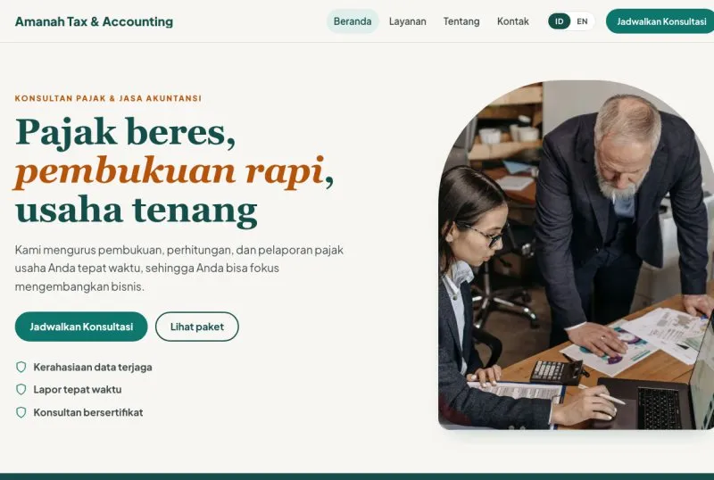 Tampilan theme Konsultan Pajak & Akuntansi