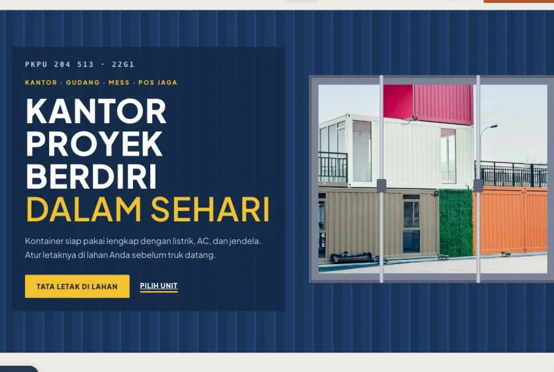 Tampilan theme Sewa Kontainer