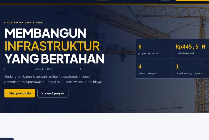 Tampilan theme Kontraktor & Konstruksi