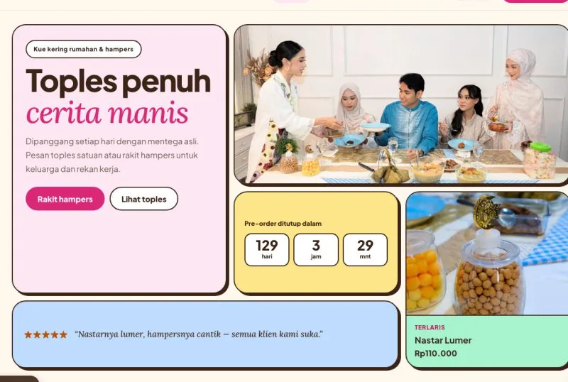 Tampilan theme Kue Kering & Hampers