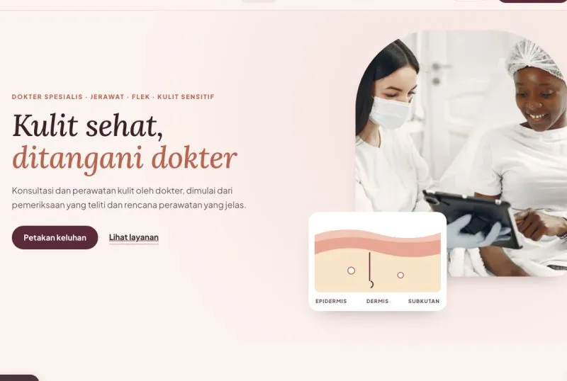 Tampilan theme WordPress Klinik Kulit & Kelamin