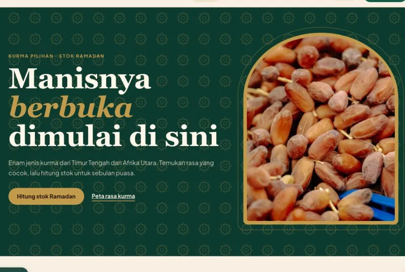 Tampilan theme Kurma Premium