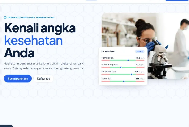 Tampilan theme Laboratorium Klinik