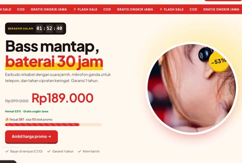 Tampilan theme WordPress Landing Page 10