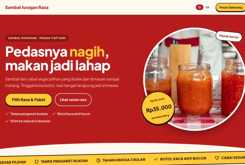 Tampilan theme Landing Page 3