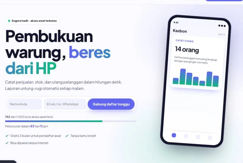 Tampilan theme Landing Page 7