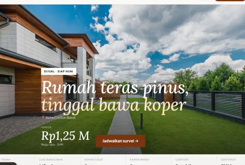 Tampilan theme Landing Page 8