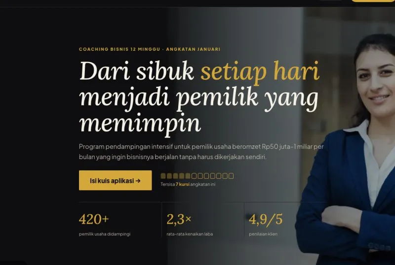 Tampilan theme Landing Page 9