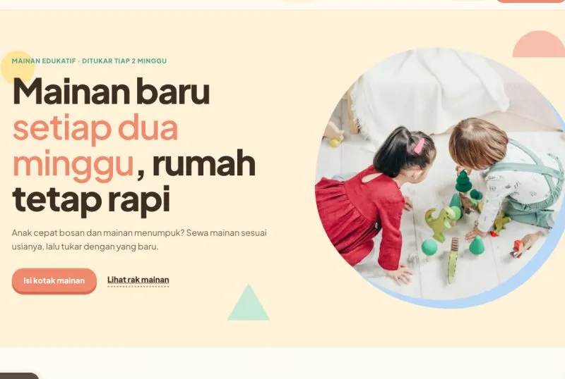 Tampilan template Sewa Mainan Anak