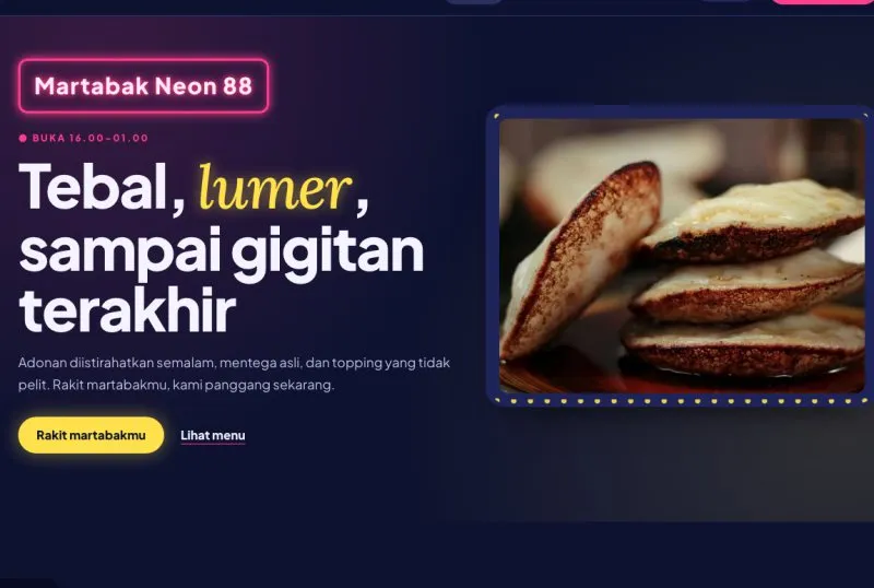 Tampilan theme Martabak Manis & Telor