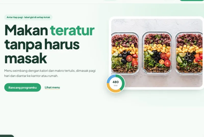 Tampilan template Meal Prep Sehat & Katering Diet