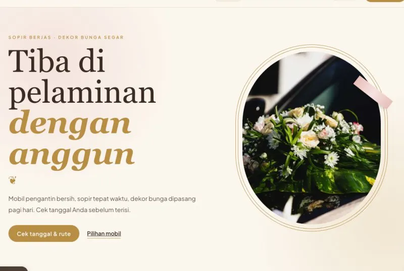 Tampilan theme Sewa Mobil Pengantin