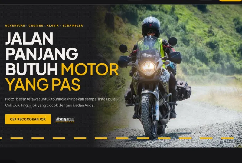 Tampilan theme WordPress Sewa Motor Besar