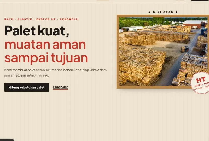 Tampilan theme Pabrik Palet Kayu & Plastik