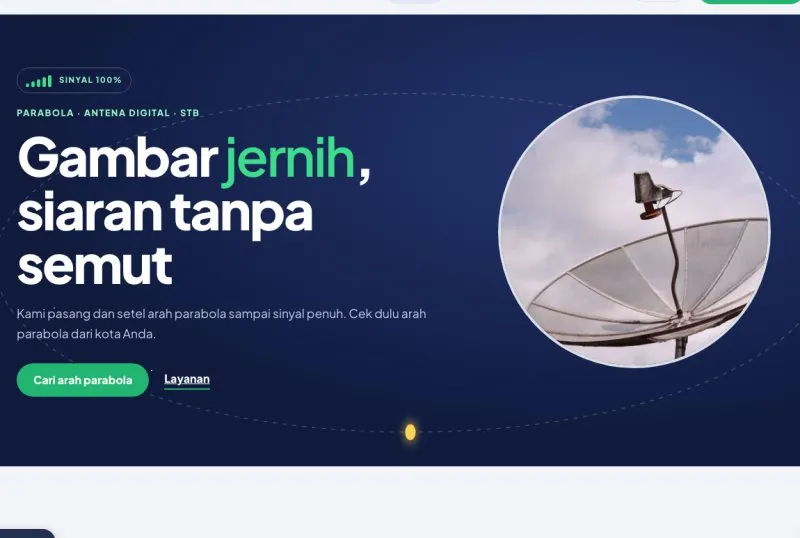 Tampilan theme WordPress Pasang Parabola & Antena TV