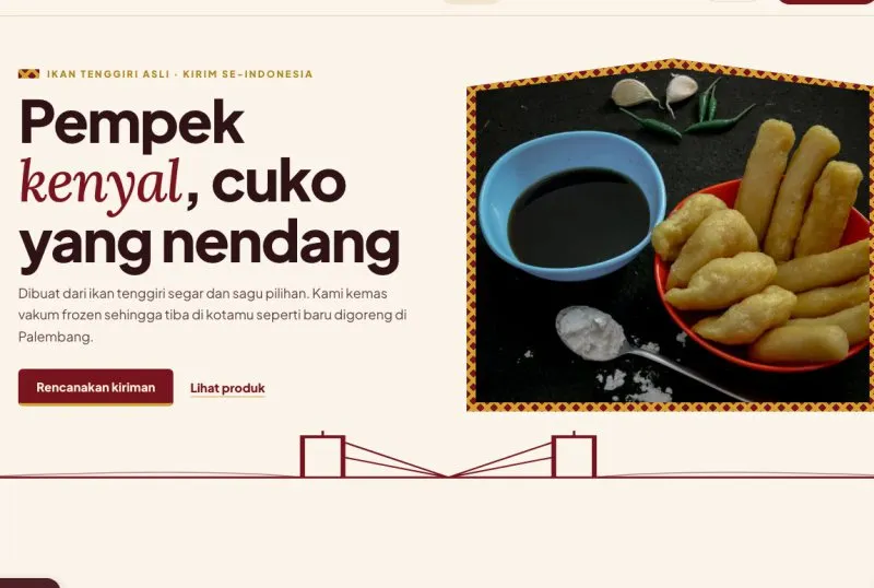 Tampilan template Pempek Palembang