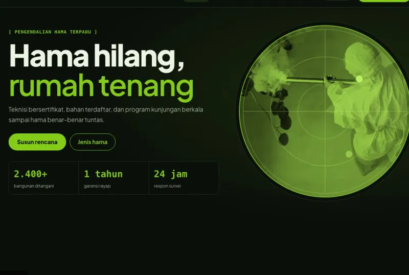 Tampilan theme WordPress Pest Control