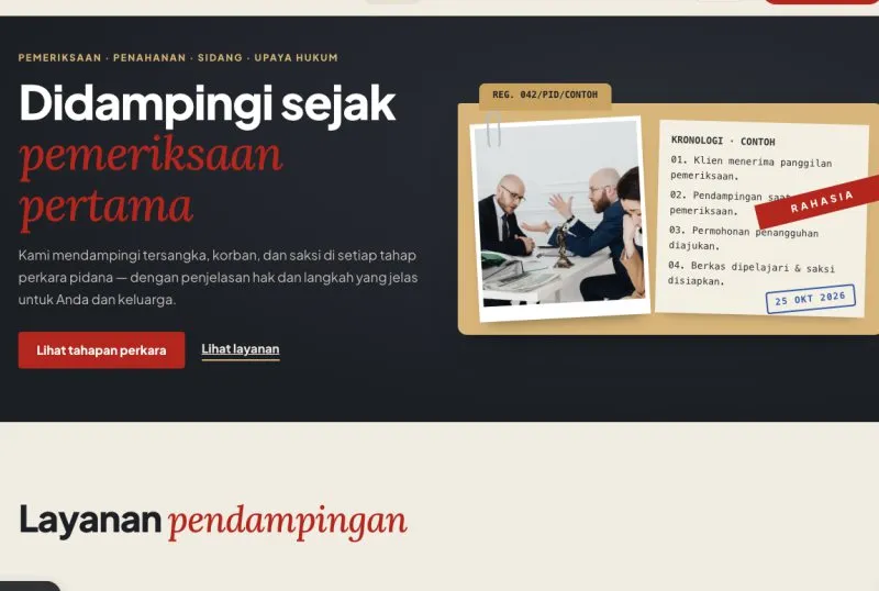 Tampilan theme Kuasa Hukum Pidana