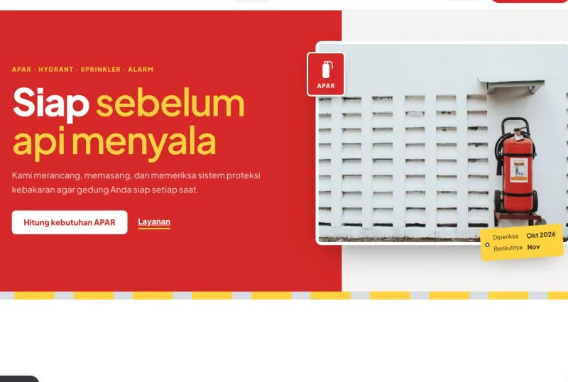 Tampilan theme WordPress Proteksi Kebakaran