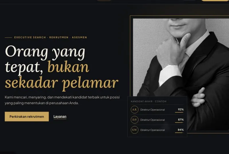 Tampilan theme Headhunter & Rekrutmen