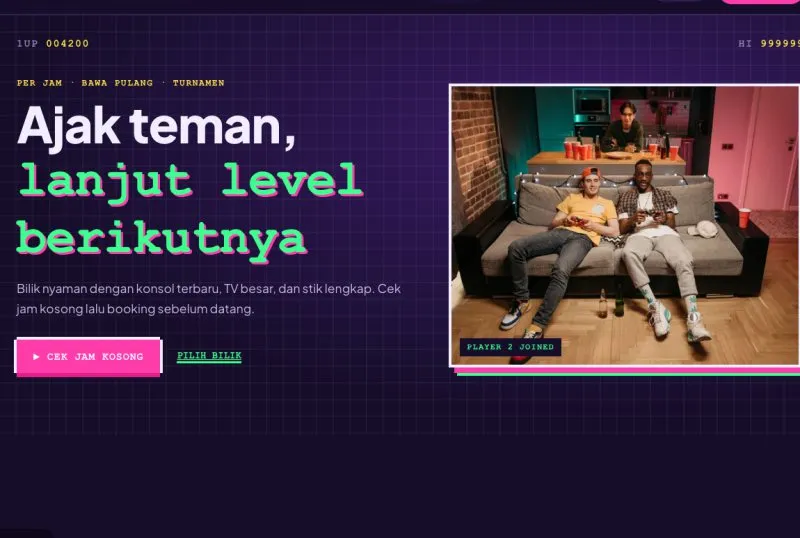 Tampilan theme Rental Konsol Game