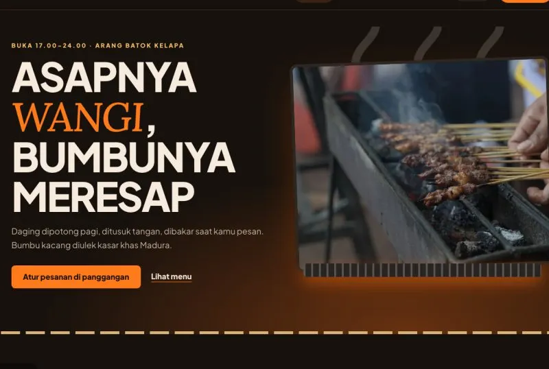 Tampilan theme Sate Madura & Kambing
