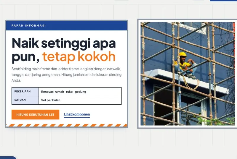 Tampilan theme WordPress Sewa Scaffolding