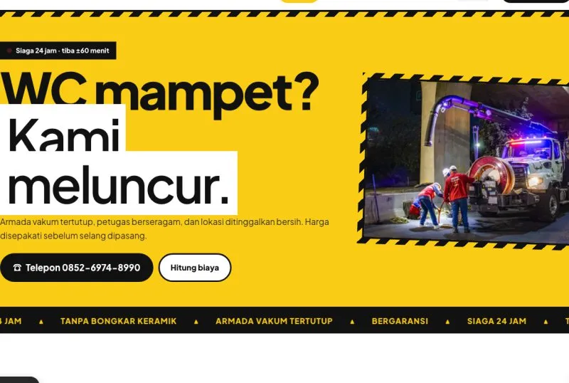 Tampilan template Sedot WC & Saluran